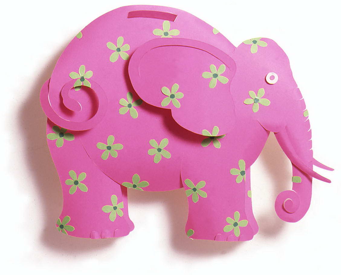 Escultura en papel de un elefante